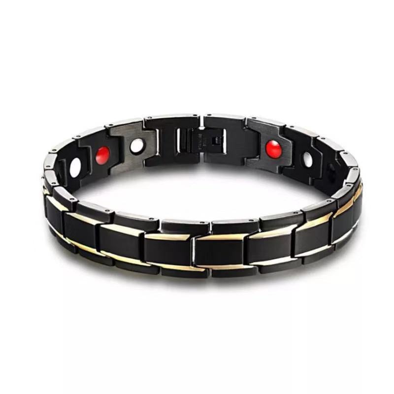 Magnetic Therapy Titanium Steel Bracelets, Arthritis Pain Relief (Black, Silver, Gold), One Size