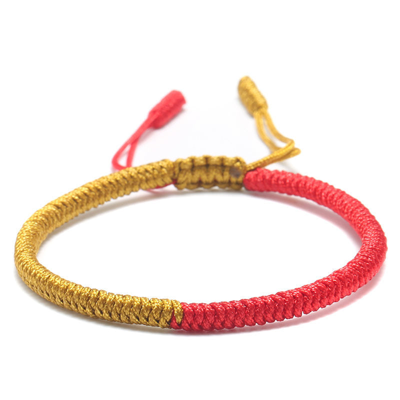 Tibetan Buddhist Handmade Lucky Knot Rope Bracelet, Freedom from Suffering, Braided Friendship Matching Bracelets for Men Women