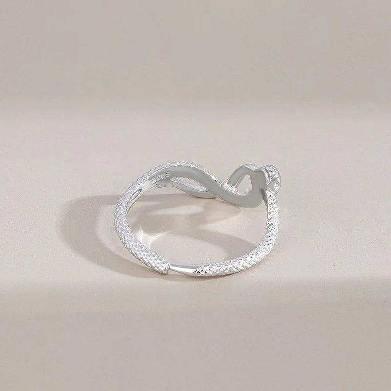 Zodiac Animal Snake 925 Silver Ring - Calm And Courageous