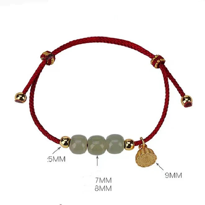 Lotus Flower Red String Bracelet - Purity and Perfection