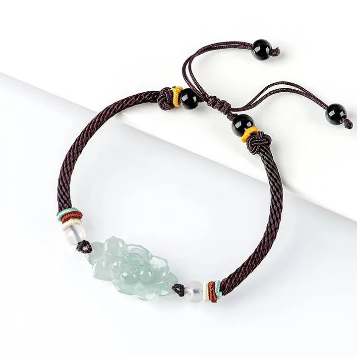 Lotus White Jade String Bracelet - Purity and Perfection