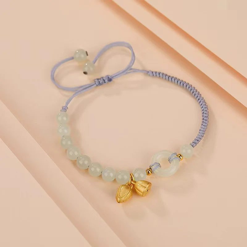 Lotus Flower Peace Knot Jade Bracelet - Inner Peace