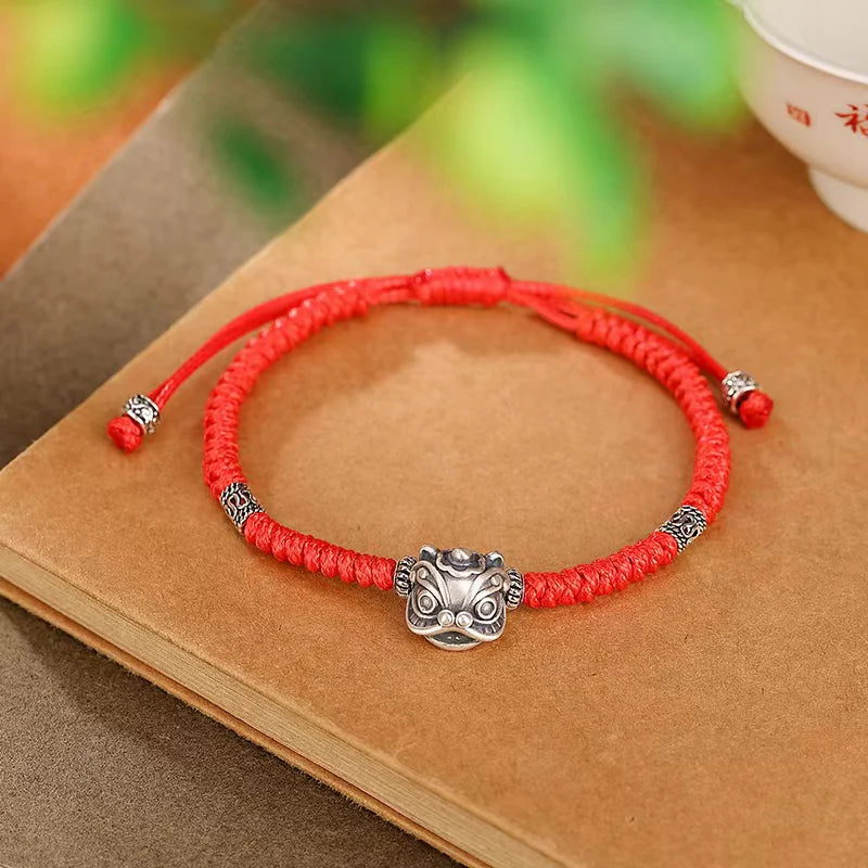 Fengshui Lion Red String Bracelet - Protection and Prosperity