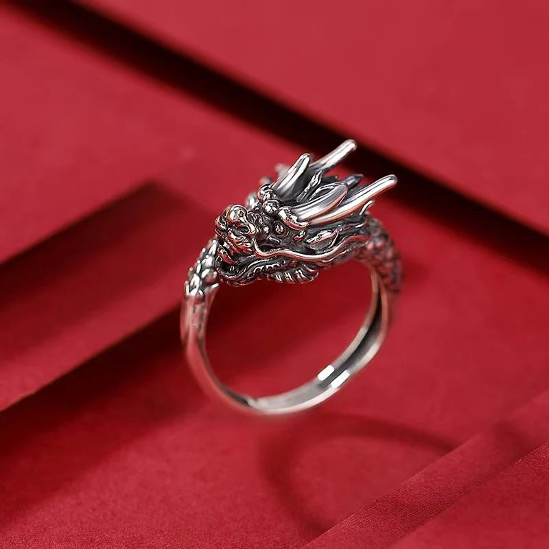 Dragon Silver Ring - Fortune Prosperity