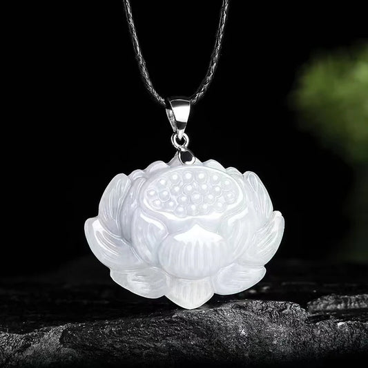 Lotus White Jade Necklace - Purity and Perfection