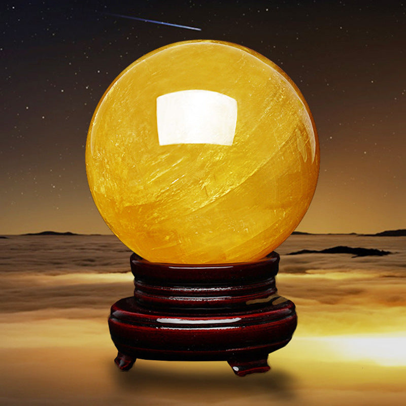 Natural Crystal Ball Feng Shui Lucky Crystal Sphere, Witchcraft Gazing Balls, Home Furnishing Office Living Room Fortune Telling Ball