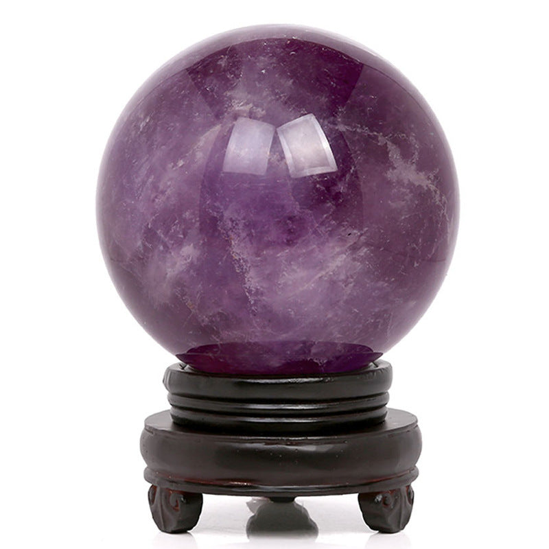 Energy Stone Polished Purple Ornaments Ball, Natural Amethyst Crystal Ball, Home Decoration Quartz Healing Stone Ornaments