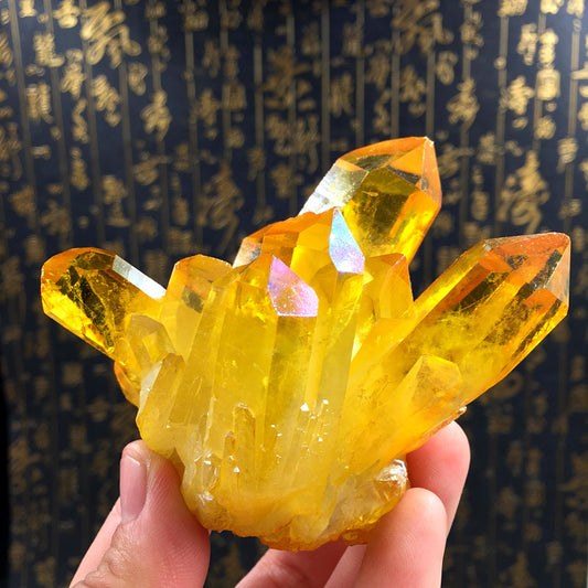 Natural Citrine Crystal Cluster Column, Reiki Crystals, Home Crafts Crystal Stone Decoration