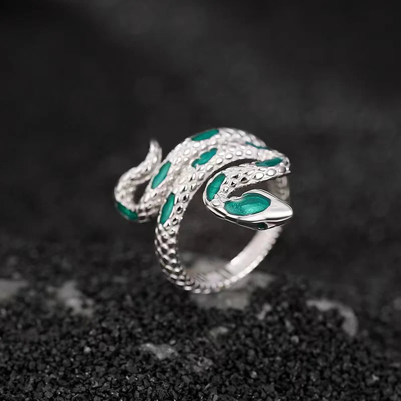 2025 Year Zodiac Snake 925 Silver Ring - Calm And Courageous