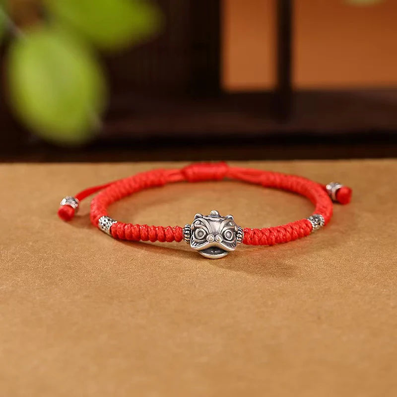 Fengshui Lion Red String Bracelet - Protection and Prosperity