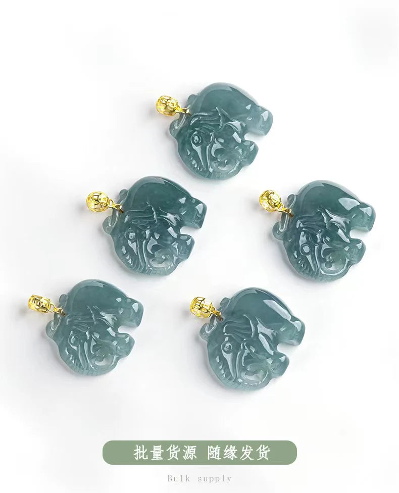 Jade Elephant Pendant And 18k Gold Necklace