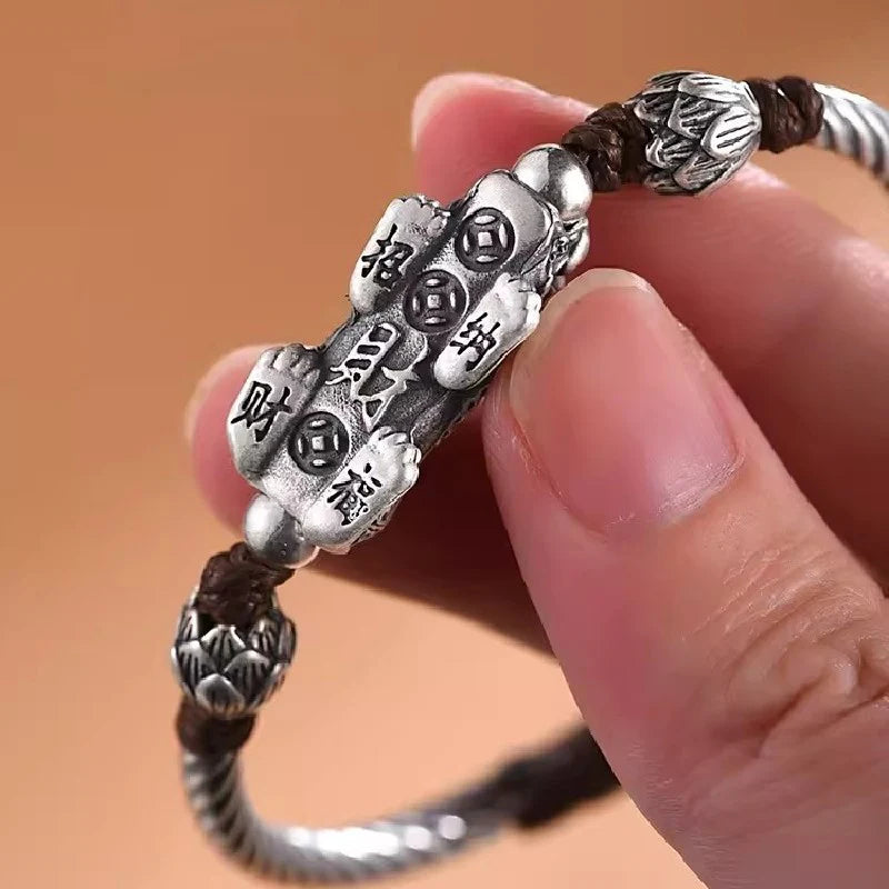 999Silver Pixiu Bracelet - Fengshui Wealth Energy