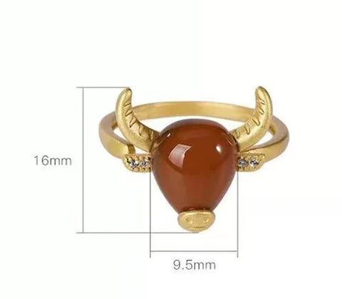 Wealth Bull Zirconia 925 Silver Ring