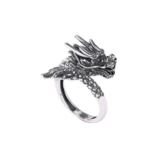 Dragon Silver Ring - Fortune Prosperity