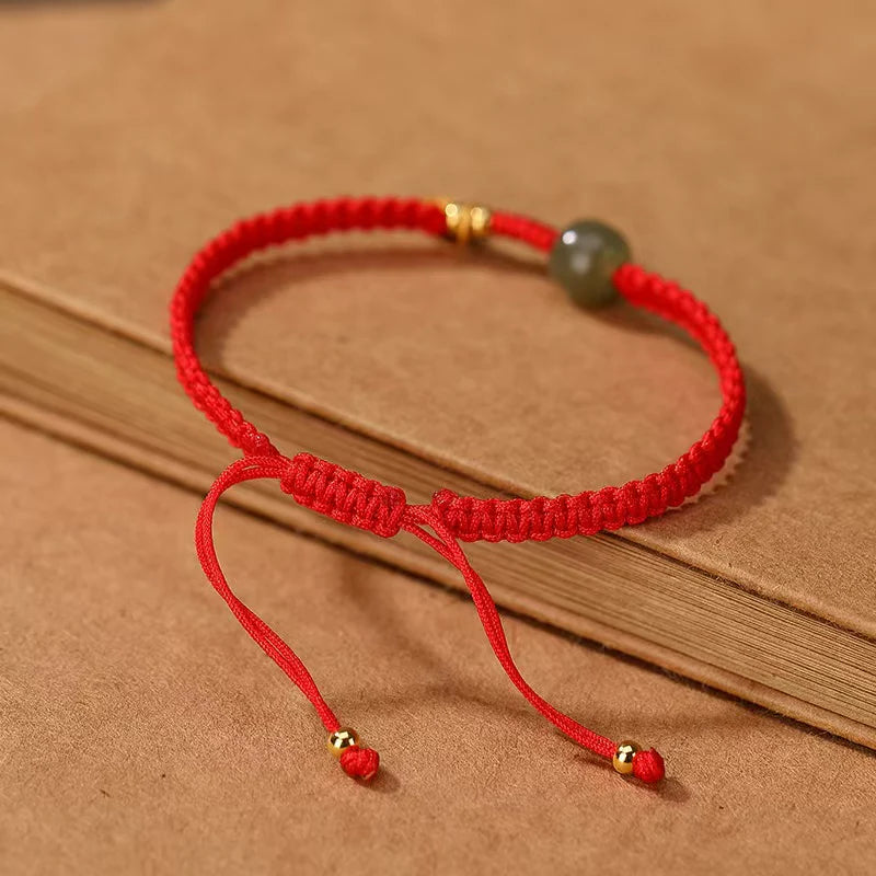 Fu Jade Bead String Bracelet For Couple - good luck