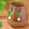 HeTian Jade Cloisonne Butterfly 925 Silver Earrings - Harmony And Peace