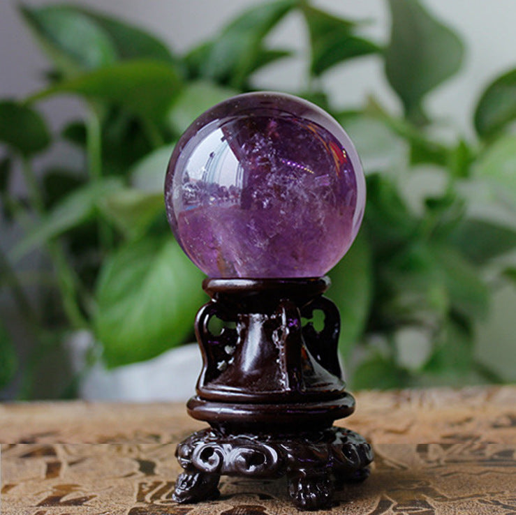 Amethyst Crystal Decorative Ball with Stand Crystal Sphere - Reiki Gifts - Meditation Gifts - Feng Shui