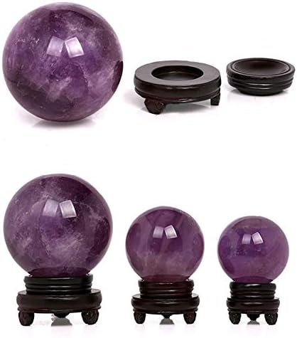 Energy Stone Polished Purple Ornaments Ball, Natural Amethyst Crystal Ball, Home Decoration Quartz Healing Stone Ornaments