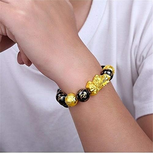 Feng Shui Black Obsidian PiXiu Bracelet Beads Attract Wealth Good Luck Wealth