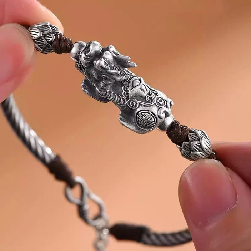 999Silver Pixiu Bracelet - Fengshui Wealth Energy