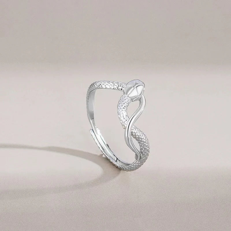 Zodiac Animal Snake 925 Silver Ring - Calm And Courageous