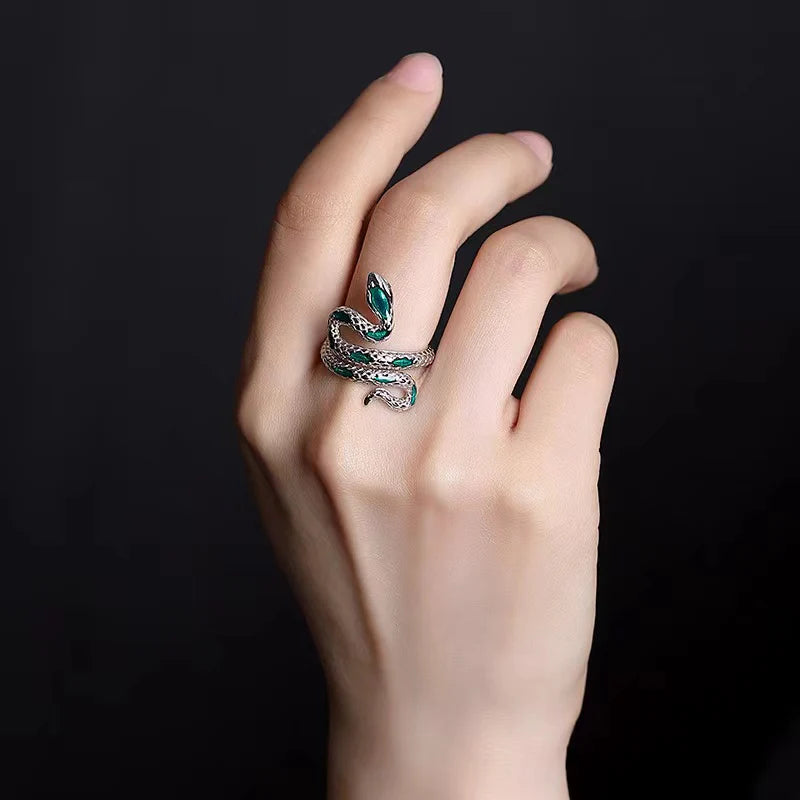 2025 Year Zodiac Snake 925 Silver Ring - Calm And Courageous