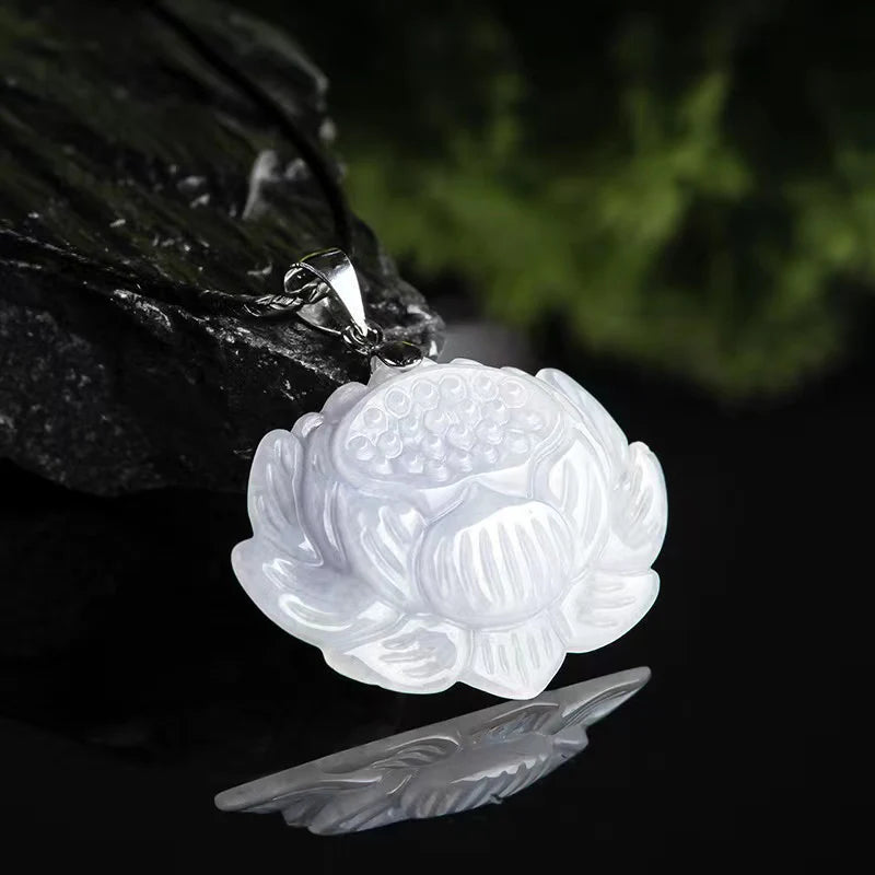 Lotus White Jade Necklace - Purity and Perfection