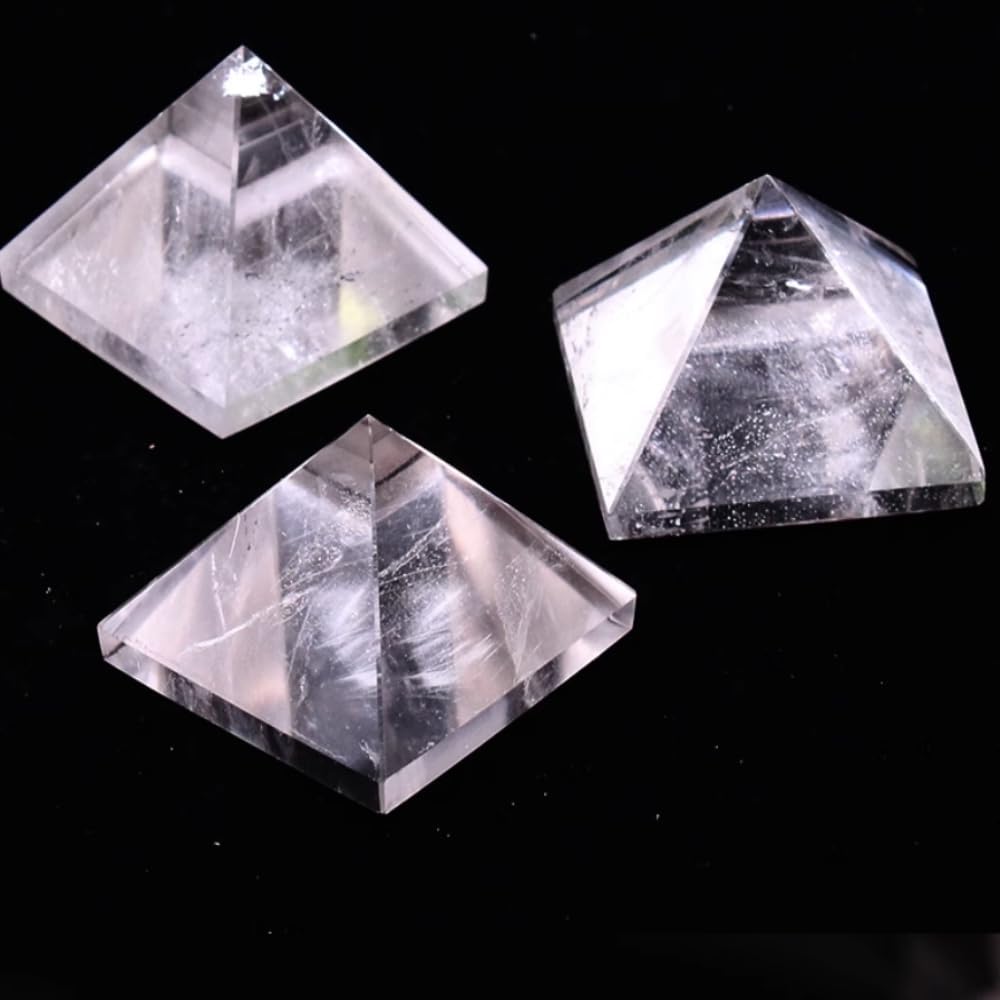 Natural White Quartz Pyramid, Decor Pointed Healing Clear Crystals, Tower Raw Mineral Clear Crystal Stone Home Decor Meditation Ore