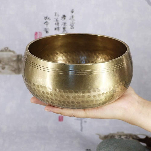 Tibet Singing Bowl Deensemble with Mallet and Cushion Silk Yoga Prayer Meditation Relief, Metal Bowl Meditation