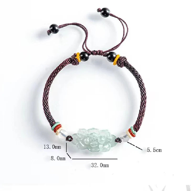 Lotus White Jade String Bracelet - Purity and Perfection