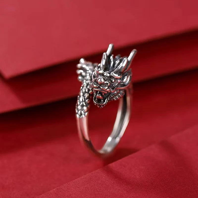 Dragon Silver Ring - Fortune Prosperity