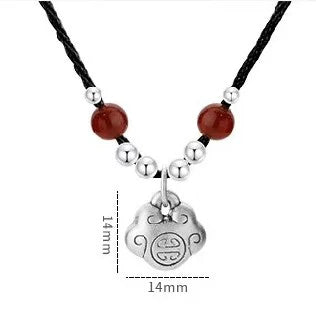 Longevity And Peace Lock 999 Silver Pendant Necklaces - Peace And Joy