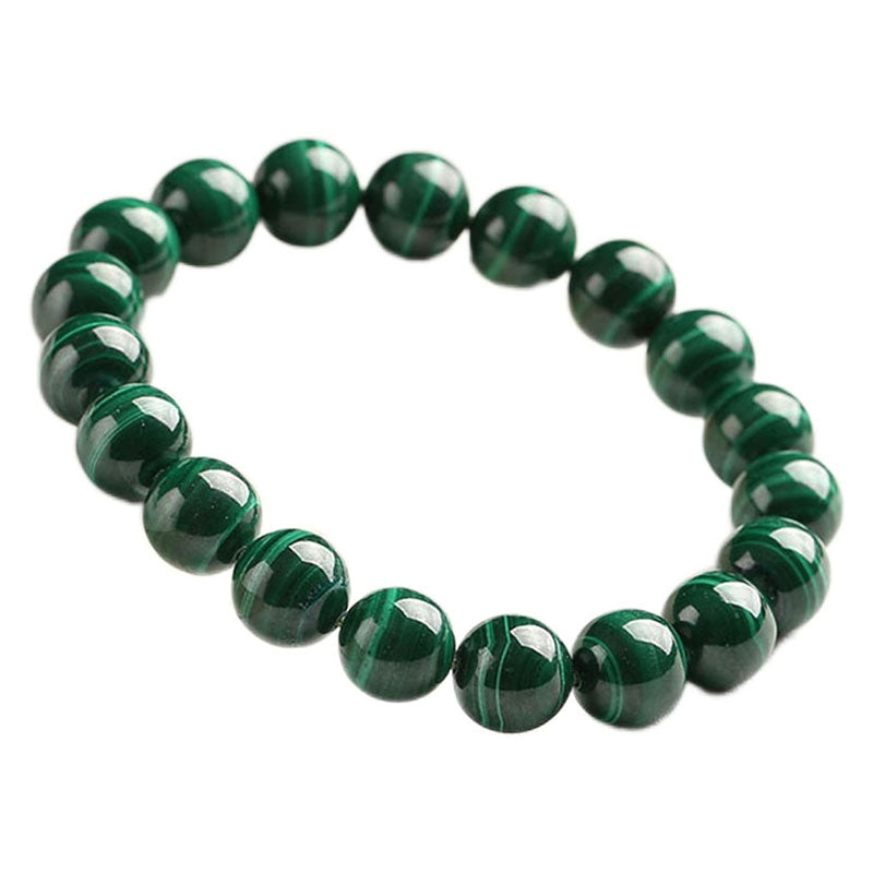 Natural Collectible Green Malachite Bracelet, Feng Shui Fortune Crystal Bracelet, 6A Crystal Amulet Talisman for Prosperity Money Good Luck