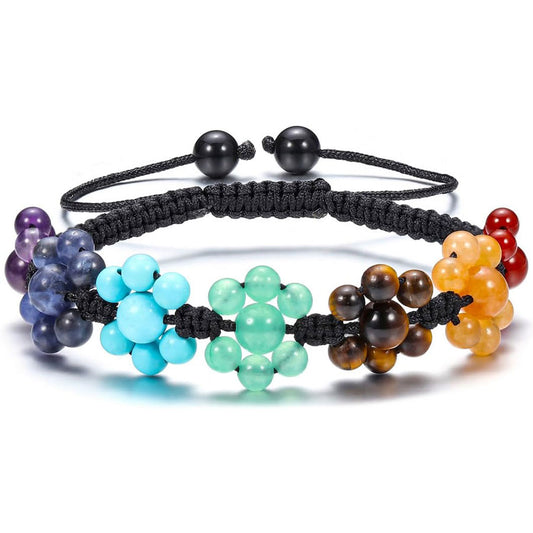 7 Chakras Healing Crystals Bead Bracelet, Yoga Stone Beads Bracelets Meditation Relax Anxiety