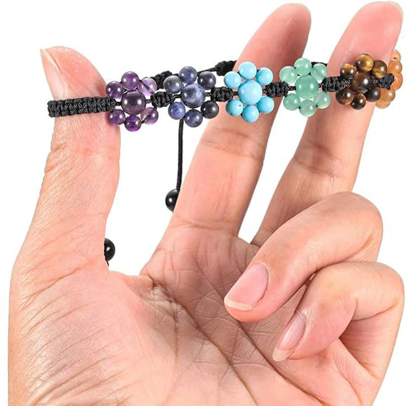 7 Chakras Healing Crystals Bead Bracelet, Yoga Stone Beads Bracelets Meditation Relax Anxiety