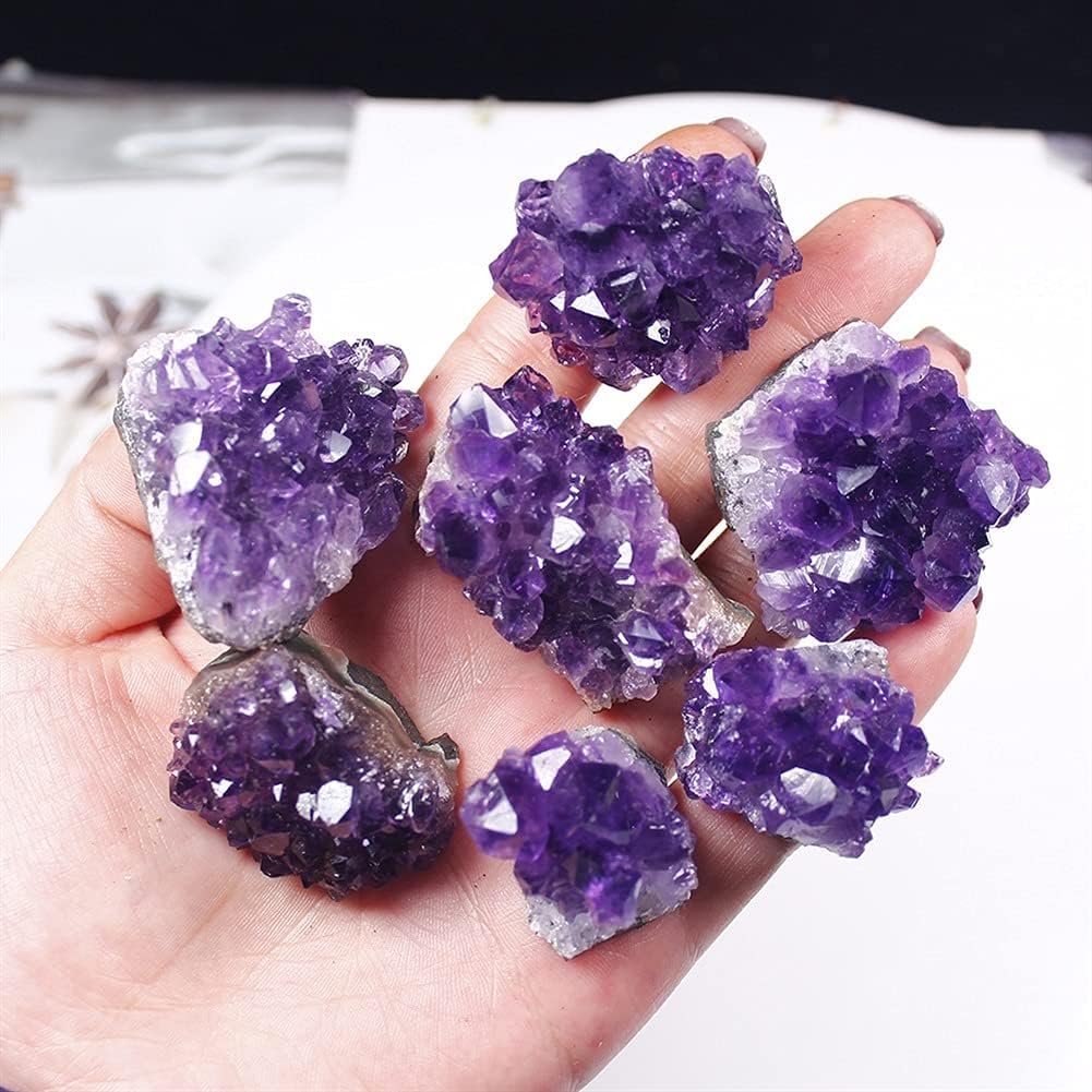 Amethyst Cluster for Witchcraft, Raw Amathesis Crystal Amythestyst Geode Cave, Healing Crystal Stone Ornaments, Feng Shui Home Decoration