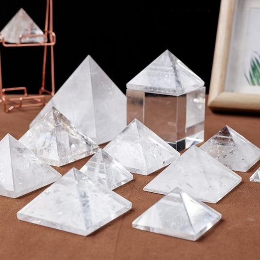 Natural White Quartz Pyramid, Decor Pointed Healing Clear Crystals, Tower Raw Mineral Clear Crystal Stone Home Decor Meditation Ore