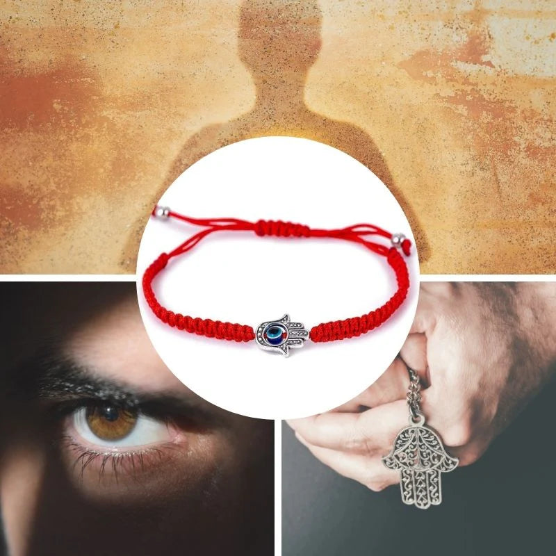 Hamsa Hand Evil Eye Braided Red String Rope Bracelet, Adjustable Blue Evil Eyes Lucky Wish Couple Bracelet, Evil Eye Protection