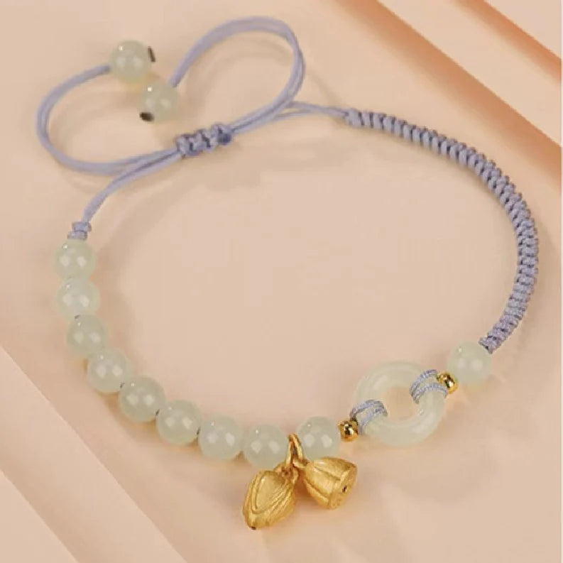 Lotus Flower Peace Knot Jade Bracelet - Inner Peace