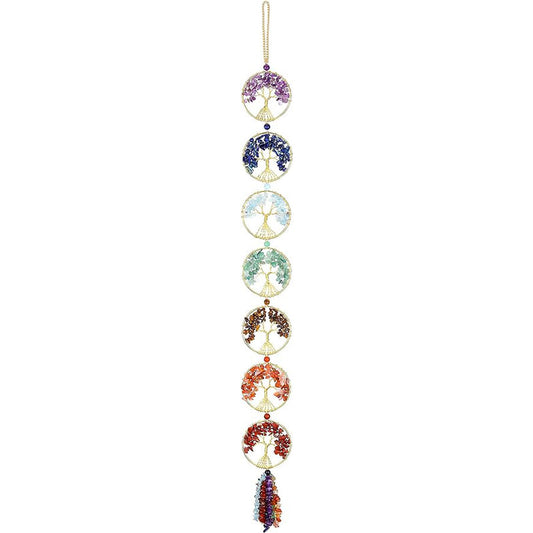 7 Chakra Stones Healing Crystals Life Tree Wall Hanging Ornament Decoration for Reiki Good Luck Yoga Meditation Protection, Mothers Day Mom Gifts