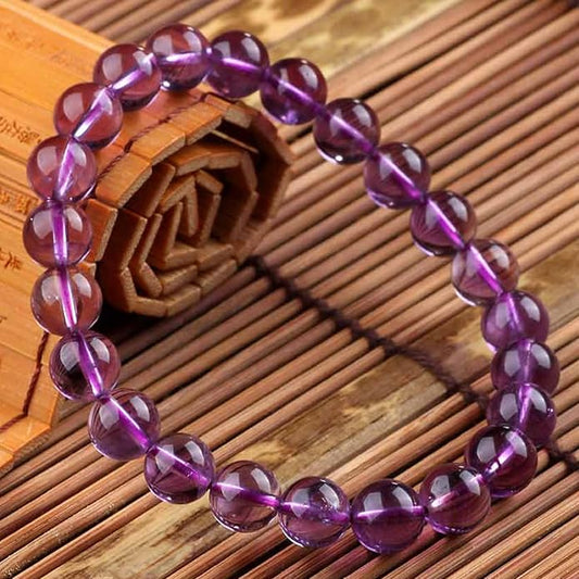 Stunning Amethyst Crystal Bracelet for Women - Natural Stone for Clarity, Protection, and Mindfulness