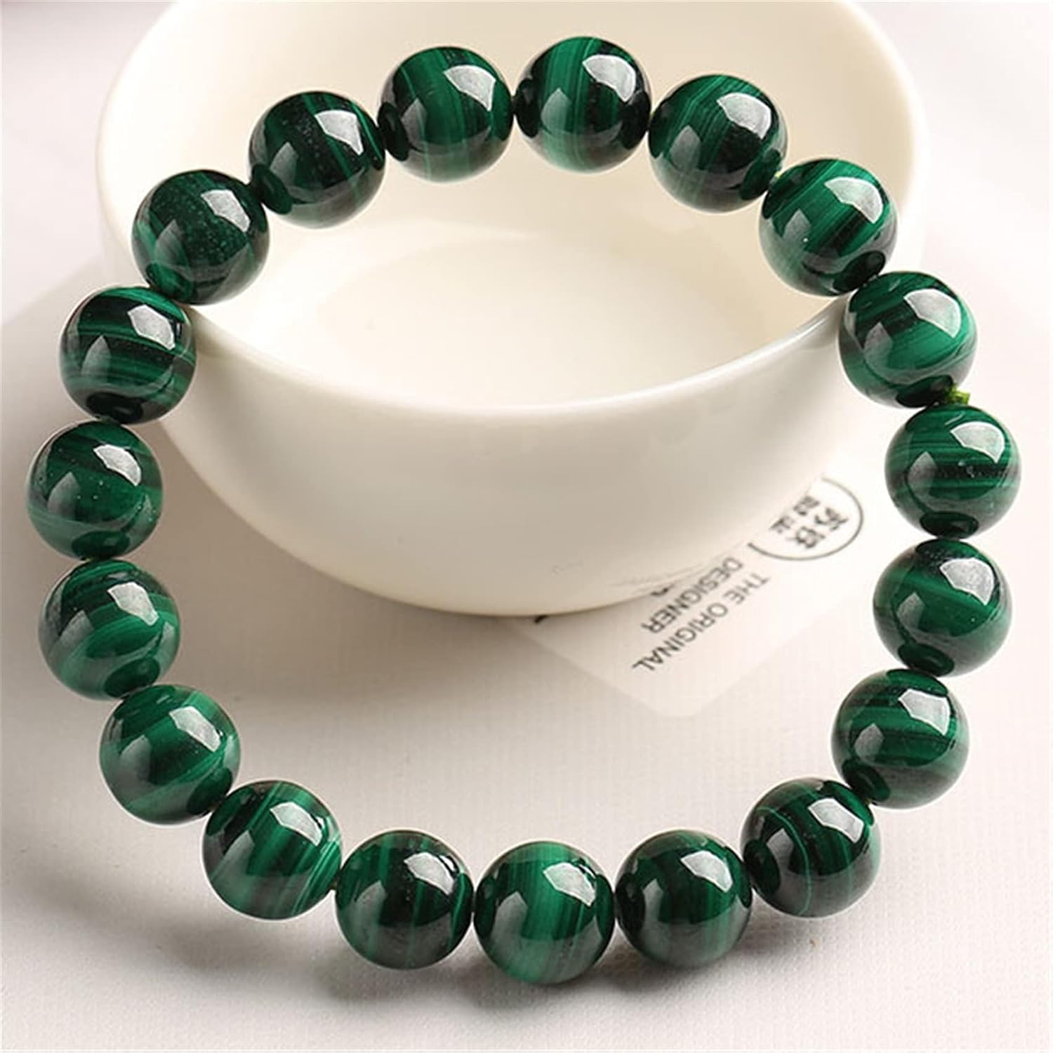 Natural Collectible Green Malachite Bracelet, Feng Shui Fortune Crystal Bracelet, 6A Crystal Amulet Talisman for Prosperity Money Good Luck