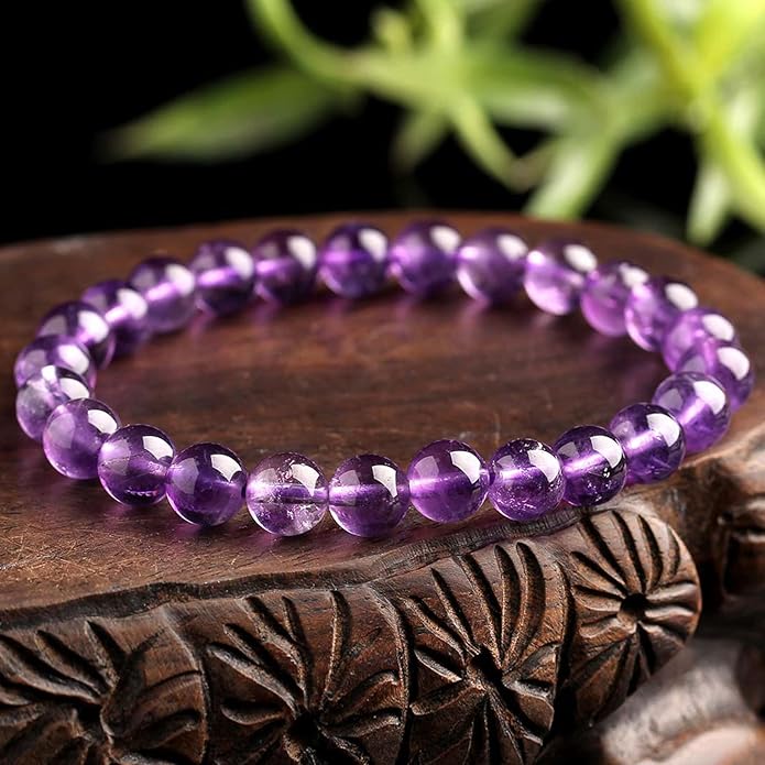 Stunning Amethyst Crystal Bracelet for Women - Natural Stone for Clarity, Protection, and Mindfulness