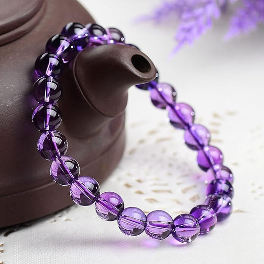 Stunning Amethyst Crystal Bracelet for Women - Natural Stone for Clarity, Protection, and Mindfulness