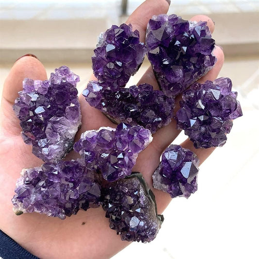 Amethyst Cluster for Witchcraft, Raw Amathesis Crystal Amythestyst Geode Cave, Healing Crystal Stone Ornaments, Feng Shui Home Decoration