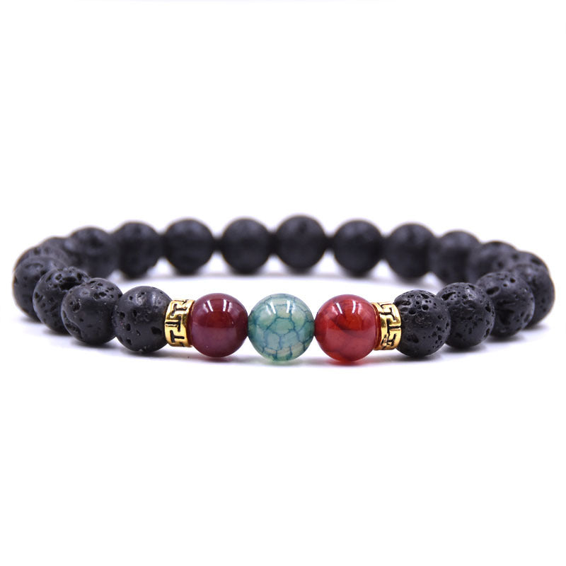 Grounding Lava Rock Beaded Bracelet Essential Oil Diffuser for Women Men, Aromatherapy Ideal for Anti-Anxiety or Anti-Stress