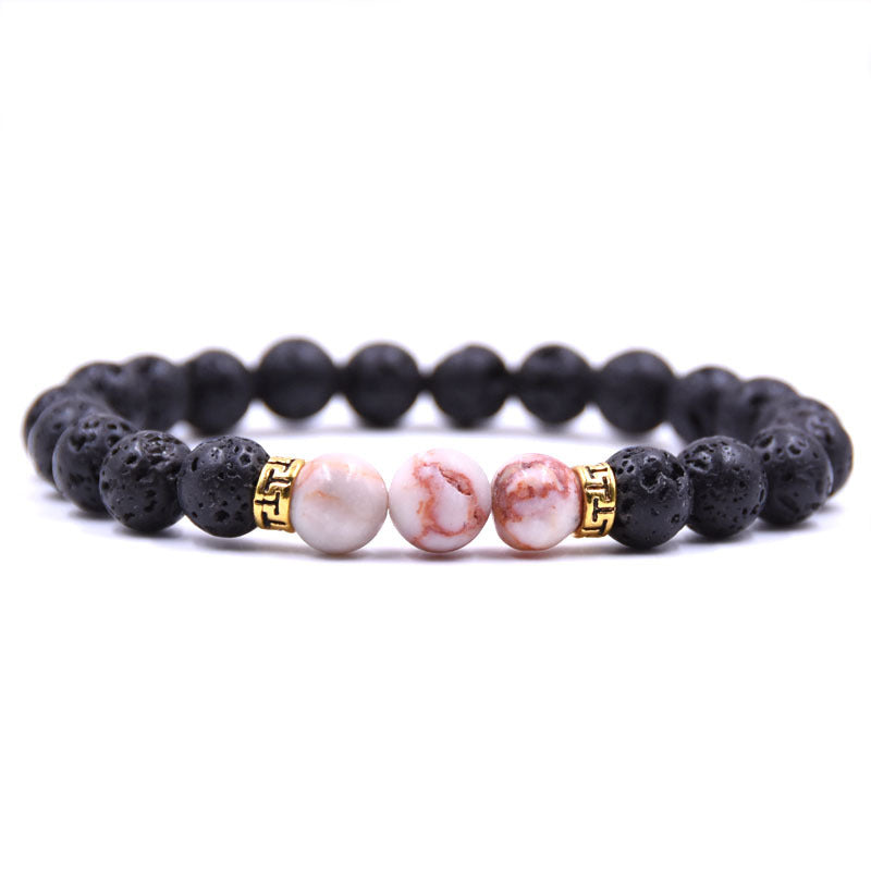 Grounding Lava Rock Beaded Bracelet Essential Oil Diffuser for Women Men, Aromatherapy Ideal for Anti-Anxiety or Anti-Stress