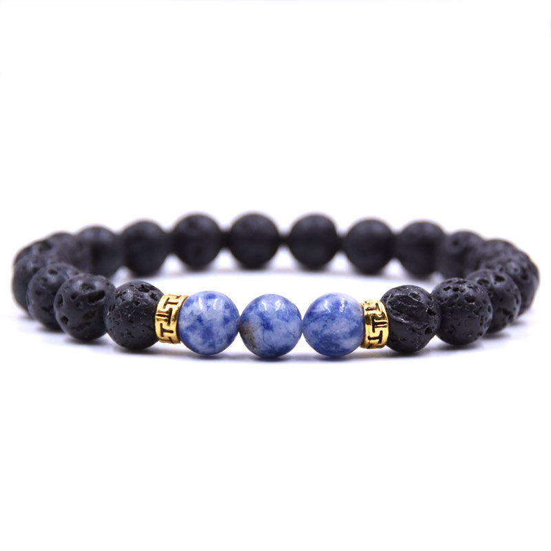 Grounding Lava Rock Beaded Bracelet Essential Oil Diffuser for Women Men, Aromatherapy Ideal for Anti-Anxiety or Anti-Stress