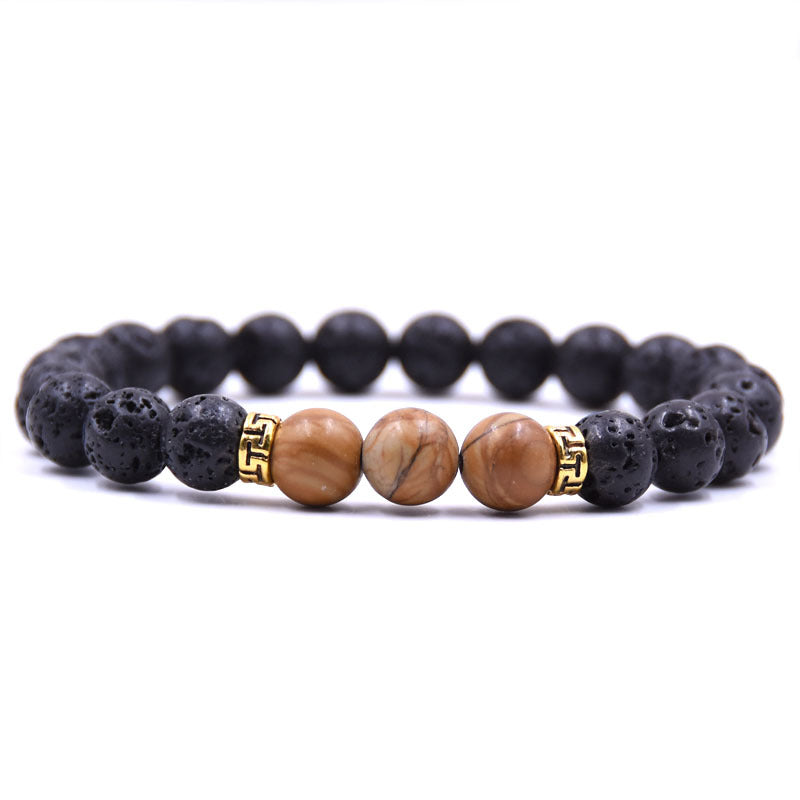 Grounding Lava Rock Beaded Bracelet Essential Oil Diffuser for Women Men, Aromatherapy Ideal for Anti-Anxiety or Anti-Stress