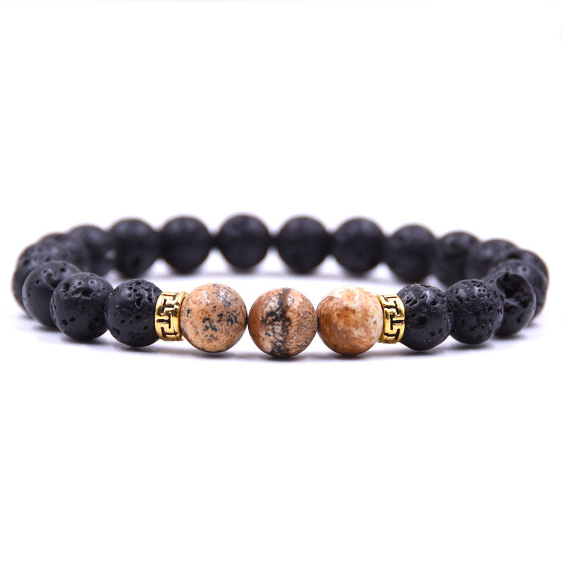 Grounding Lava Rock Beaded Bracelet Essential Oil Diffuser for Women Men, Aromatherapy Ideal for Anti-Anxiety or Anti-Stress